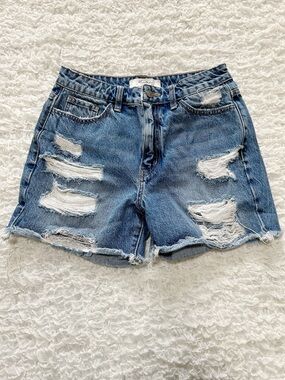 Kancan Signature Shorts, Distressed, 100% Cotton, Size 27 Boho Festival 90’s